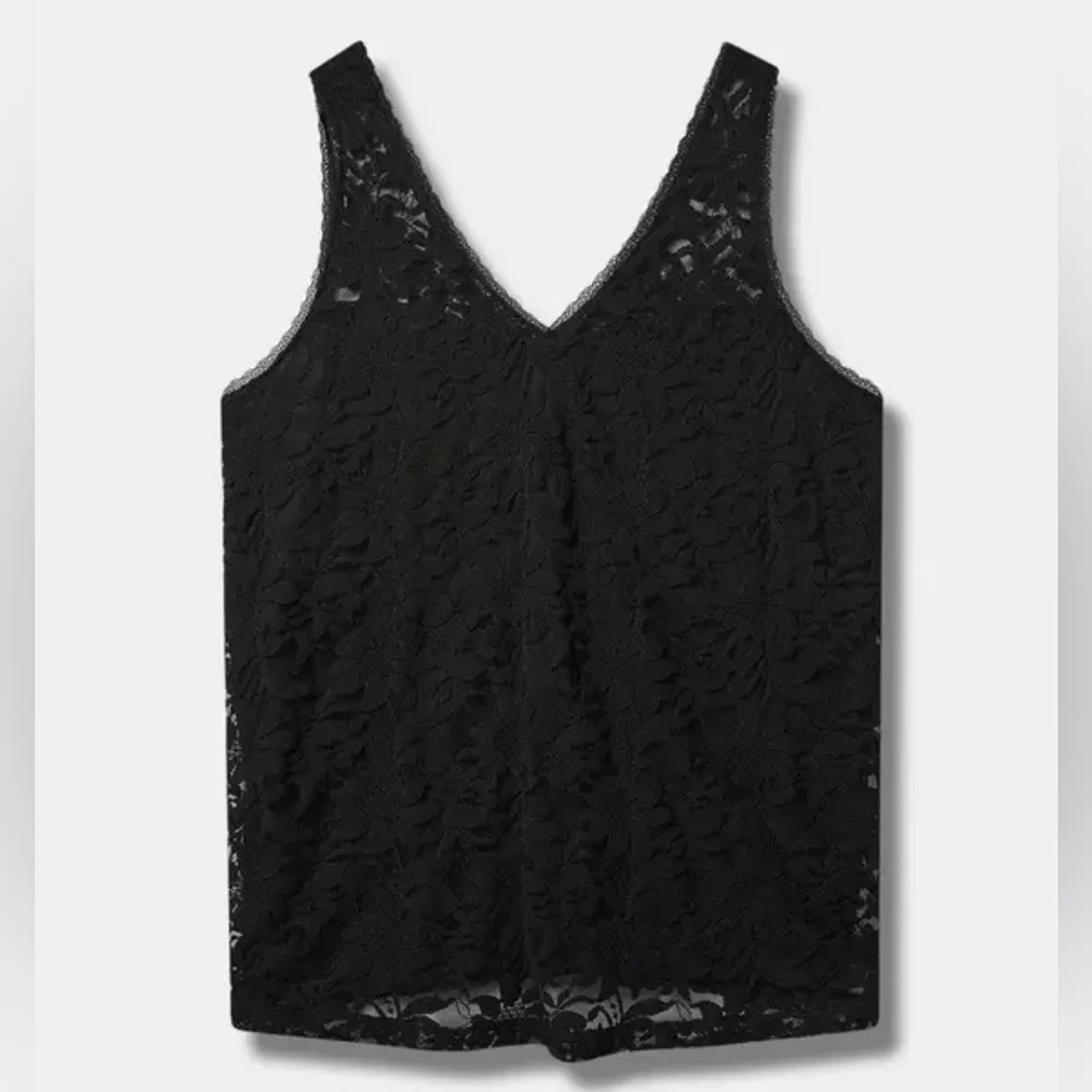 Torrid Black Stretch Lace V-Neck Tank - Picture 5 of 6